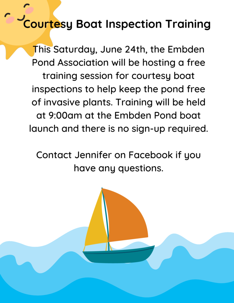 Embden Pond Association The E.P.A. is comprised of members who care